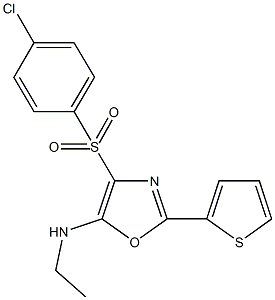 4-[(4-chlorophenyl)sulfonyl]-N-ethyl-2-(2-thienyl)-1,3-oxazol-5-amine Structure