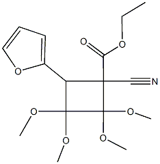 ethyl 1-cyano-4-(2-furyl)-2,2,3,3-tetramethoxycyclobutanecarboxylate Structure