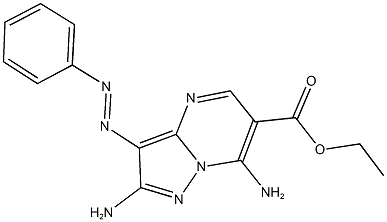 ethyl 2,7-diamino-3-(phenyldiazenyl)pyrazolo[1,5-a]pyrimidine-6-carboxylate 구조식 이미지