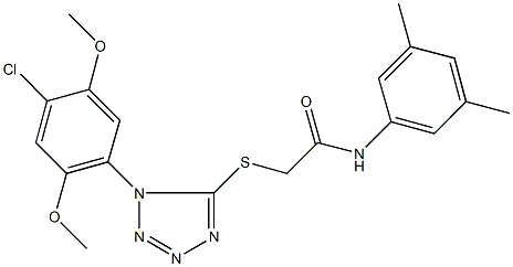 2-{[1-(4-chloro-2,5-dimethoxyphenyl)-1H-tetraazol-5-yl]sulfanyl}-N-(3,5-dimethylphenyl)acetamide Structure