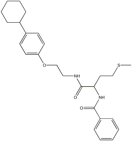 N-[1-({[2-(4-cyclohexylphenoxy)ethyl]amino}carbonyl)-3-(methylsulfanyl)propyl]benzamide Structure