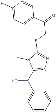 1-(4-fluorophenyl)-2-({5-[hydroxy(phenyl)methyl]-4-methyl-4H-1,2,4-triazol-3-yl}sulfanyl)ethanone 구조식 이미지