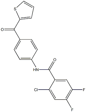 2-chloro-4,5-difluoro-N-[4-(2-thienylcarbonyl)phenyl]benzamide Structure