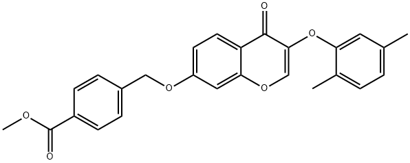 methyl 4-({[3-(2,5-dimethylphenoxy)-4-oxo-4H-chromen-7-yl]oxy}methyl)benzoate Structure