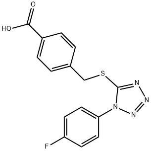 4-({[1-(4-fluorophenyl)-1H-tetraazol-5-yl]sulfanyl}methyl)benzoic acid 구조식 이미지