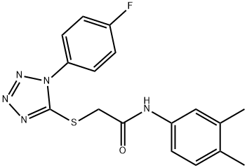 N-(3,4-dimethylphenyl)-2-{[1-(4-fluorophenyl)-1H-tetraazol-5-yl]sulfanyl}acetamide Structure