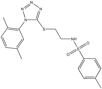 N-(2-{[1-(2,5-dimethylphenyl)-1H-tetraazol-5-yl]sulfanyl}ethyl)-4-methylbenzenesulfonamide 구조식 이미지