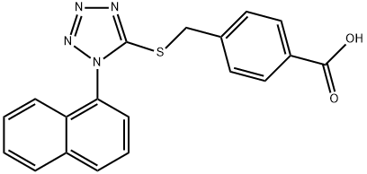 4-({[1-(1-naphthyl)-1H-tetraazol-5-yl]sulfanyl}methyl)benzoic acid 구조식 이미지