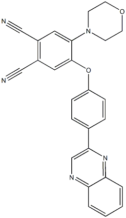 4-(4-morpholinyl)-5-[4-(2-quinoxalinyl)phenoxy]phthalonitrile Structure