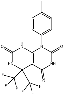 1-(4-methylphenyl)-5,5-bis(trifluoromethyl)-5,8-dihydropyrimido[4,5-d]pyrimidine-2,4,7(1H,3H,6H)-trione 구조식 이미지