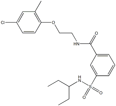 N-[2-(4-chloro-2-methylphenoxy)ethyl]-3-{[(1-ethylpropyl)amino]sulfonyl}benzamide 구조식 이미지