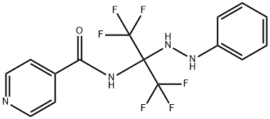 N-[2,2,2-trifluoro-1-(2-phenylhydrazino)-1-(trifluoromethyl)ethyl]isonicotinamide 구조식 이미지