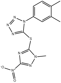 1-(3,4-dimethylphenyl)-5-({3-nitro-1-methyl-1H-1,2,4-triazol-5-yl}sulfanyl)-1H-tetraazole Structure
