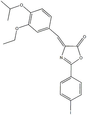 4-(3-ethoxy-4-isopropoxybenzylidene)-2-(4-iodophenyl)-1,3-oxazol-5(4H)-one 구조식 이미지