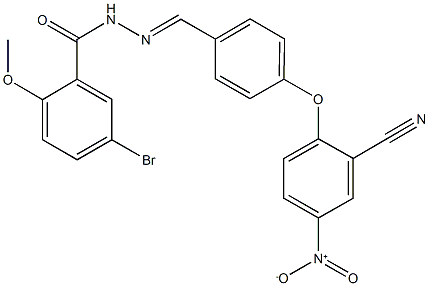 5-bromo-N'-(4-{2-cyano-4-nitrophenoxy}benzylidene)-2-methoxybenzohydrazide Structure