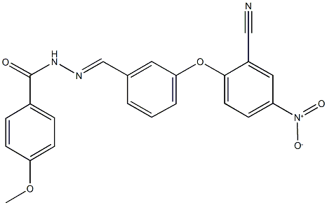 N'-(3-{2-cyano-4-nitrophenoxy}benzylidene)-4-methoxybenzohydrazide 구조식 이미지