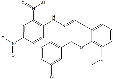 2-[(3-chlorobenzyl)oxy]-3-methoxybenzaldehyde {2,4-bisnitrophenyl}hydrazone Structure