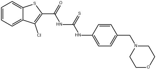 N-[(3-chloro-1-benzothien-2-yl)carbonyl]-N'-[4-(4-morpholinylmethyl)phenyl]thiourea Structure