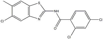 2,4-dichloro-N-(5-chloro-6-methyl-1,3-benzothiazol-2-yl)benzamide 구조식 이미지