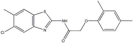 N-(5-chloro-6-methyl-1,3-benzothiazol-2-yl)-2-(2,4-dimethylphenoxy)acetamide Structure