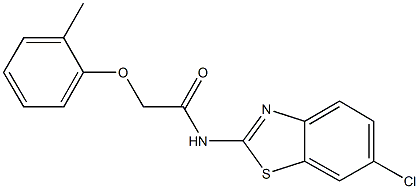 N-(6-chloro-1,3-benzothiazol-2-yl)-2-(2-methylphenoxy)acetamide 구조식 이미지