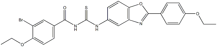 N-(3-bromo-4-ethoxybenzoyl)-N'-[2-(4-ethoxyphenyl)-1,3-benzoxazol-5-yl]thiourea 구조식 이미지