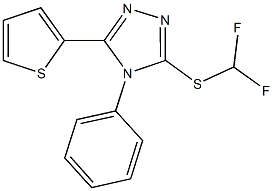 3-[(difluoromethyl)sulfanyl]-4-phenyl-5-(2-thienyl)-4H-1,2,4-triazole 구조식 이미지