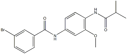 3-bromo-N-[4-(isobutyrylamino)-3-methoxyphenyl]benzamide 구조식 이미지