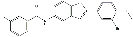 N-[2-(3-bromo-4-methoxyphenyl)-1,3-benzoxazol-5-yl]-3-fluorobenzamide Structure