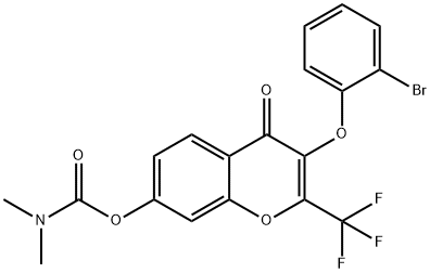 3-(2-bromophenoxy)-4-oxo-2-(trifluoromethyl)-4H-chromen-7-yl dimethylcarbamate 구조식 이미지