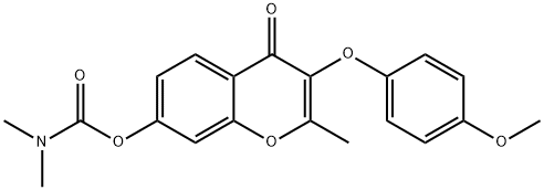 3-(4-methoxyphenoxy)-2-methyl-4-oxo-4H-chromen-7-yl dimethylcarbamate 구조식 이미지
