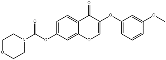 3-(3-methoxyphenoxy)-4-oxo-4H-chromen-7-yl4-morpholinecarboxylate 구조식 이미지