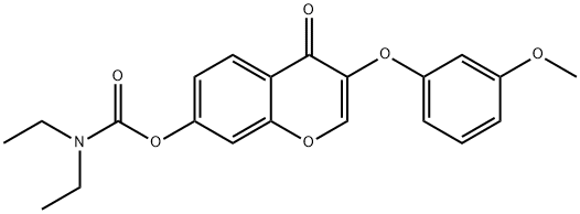 3-(3-methoxyphenoxy)-4-oxo-4H-chromen-7-yldiethylcarbamate Structure