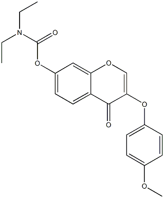 3-(4-methoxyphenoxy)-4-oxo-4H-chromen-7-yldiethylcarbamate Structure