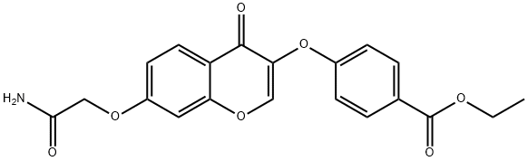 ethyl4-{[7-(2-amino-2-oxoethoxy)-4-oxo-4H-chromen-3-yl]oxy}benzoate Structure