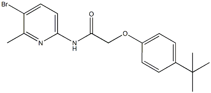 N-(5-bromo-6-methyl-2-pyridinyl)-2-(4-tert-butylphenoxy)acetamide 구조식 이미지