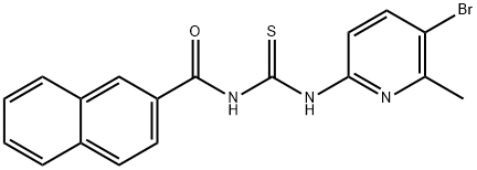 N-(5-bromo-6-methyl-2-pyridinyl)-N'-(2-naphthoyl)thiourea Structure