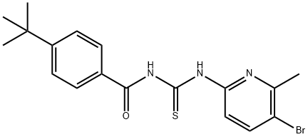 N-(5-bromo-6-methyl-2-pyridinyl)-N'-(4-tert-butylbenzoyl)thiourea 구조식 이미지