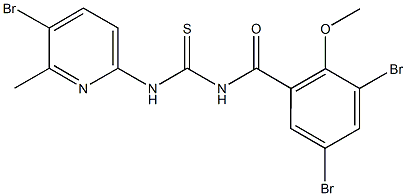 N-(5-bromo-6-methyl-2-pyridinyl)-N'-(3,5-dibromo-2-methoxybenzoyl)thiourea 구조식 이미지