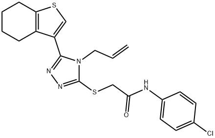 2-{[4-allyl-5-(4,5,6,7-tetrahydro-1-benzothien-3-yl)-4H-1,2,4-triazol-3-yl]sulfanyl}-N-(4-chlorophenyl)acetamide Structure