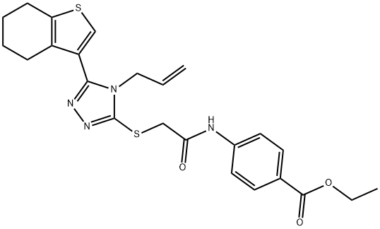 ethyl 4-[({[4-allyl-5-(4,5,6,7-tetrahydro-1-benzothien-3-yl)-4H-1,2,4-triazol-3-yl]sulfanyl}acetyl)amino]benzoate Structure