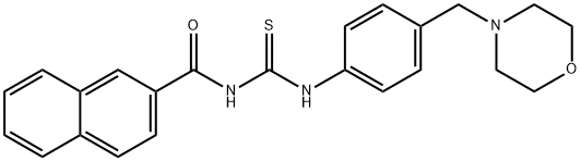 N-[4-(4-morpholinylmethyl)phenyl]-N'-(2-naphthoyl)thiourea 구조식 이미지