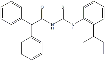 N-(2-sec-butylphenyl)-N'-(diphenylacetyl)thiourea Structure