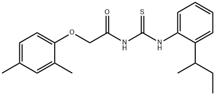 N-(2-sec-butylphenyl)-N'-[(2,4-dimethylphenoxy)acetyl]thiourea Structure