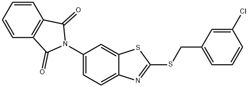 2-{2-[(3-chlorobenzyl)sulfanyl]-1,3-benzothiazol-6-yl}-1H-isoindole-1,3(2H)-dione Structure