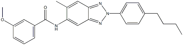 N-[2-(4-butylphenyl)-6-methyl-2H-1,2,3-benzotriazol-5-yl]-3-methoxybenzamide 구조식 이미지