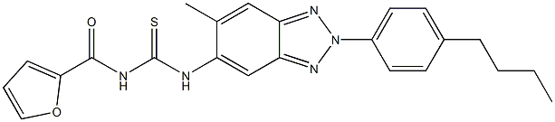 N-[2-(4-butylphenyl)-6-methyl-2H-1,2,3-benzotriazol-5-yl]-N'-(2-furoyl)thiourea 구조식 이미지