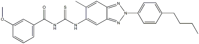 N-[2-(4-butylphenyl)-6-methyl-2H-1,2,3-benzotriazol-5-yl]-N'-(3-methoxybenzoyl)thiourea 구조식 이미지
