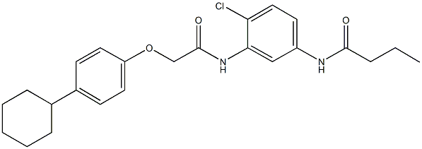 N-(4-chloro-3-{[(4-cyclohexylphenoxy)acetyl]amino}phenyl)butanamide 구조식 이미지