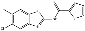 N-(5-chloro-6-methyl-1,3-benzothiazol-2-yl)-2-thiophenecarboxamide Structure